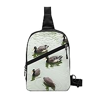 Ducks In The Water Sling Bag For Women And Men Fashion Folding Chest Bag Adjustable Crossbody Travel Shoulder Bag