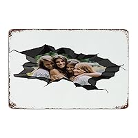 Family Photo 3D Cracked' Broken Hole Personalized Metal Signs Outdoor Country Lounge Signs Sweet Families Collage Frame Wall Decorations Aluminum Metal Sign for Men Yard Cabin 8x12 Inch