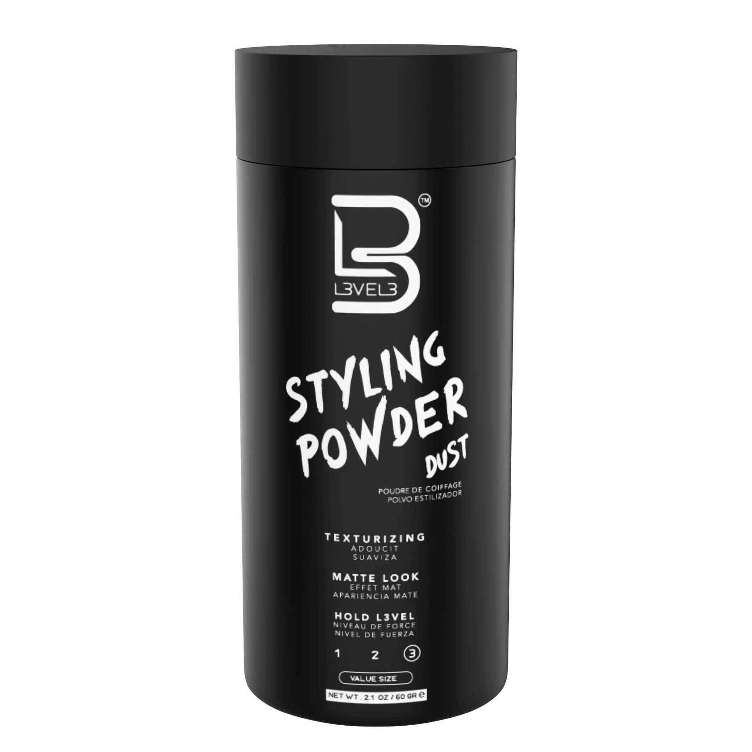 L3 Level 3 Styling Powder - Natural Look Mens Powder - Easy to Apply with No Oil or Greasy Residue (Large - 60 Grams)