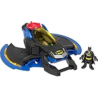 Fisher-Price Imaginext DC Super Friends Batman Toy Plane, Batwing with Poseable Figure & 4 Accessories for Preschool Kids Ages 3+ Years