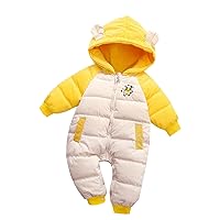 Infant Baby Girls Boys Warm Hooded Snowsuit Jumpsuit Down Coat Romper Padded Outwear Winter Clothes for Toddler