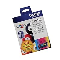Brother LC201 (C,M,Y) 3- pack Toner in retail packaging
