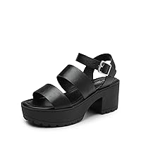 DREAM PAIRS Platform Heels for Women Lightweight Chunky Open Toe Stylish Comfortable Fisherman Sandals with Adjustable Ankle Strap
