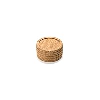 Fox Run 4-Inch Diameter Cork Coasters, 4 x 4 x 0.25, Tan