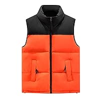 Men's Quilted Winter Vest Lightweight Sleeveless Jacket Coat Sleeveless Jacket Thick Warm Solid Color Work Outerwear