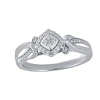 0.16 Carat Diamond Promise Ring In 925 Sterling Silver
