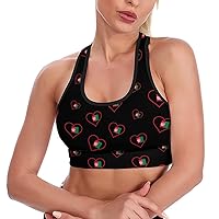 Red Heart I Love Afghan Women's Sports Bras Yoga Tank Tops Fitness Workout Running Crop Tops