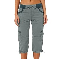 Cargo Capris for Women with Pockets Stretch Slim Fit Mid Rise Capri Pants Dressy Lightweight Hiking Athletic Work Pant
