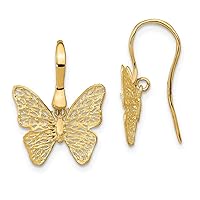 14k Gold Polished Filigree Butterfly Angel Wings Earrings Measures 19.1x14.8mm Wide Jewelry Gifts for Women