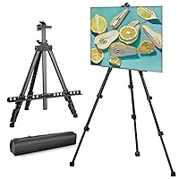 Artist Easel Stand - Metal Tripod Easel for Painting Canvas,Adjustable Height from 17-63 inches,Portable Easel with a Bag for Table-top&Floor Drawing,Displaying