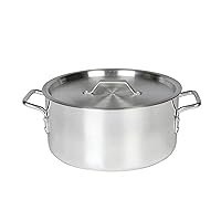TrueCraftware-12 qt. Aluminum Brazier Pot with Cover- Heavy Weight Braiser Pan Perfect Roasting Baking Sauteing Searing and Pan Frying Brazier with Pan Cover