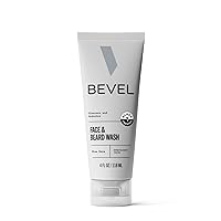 Bevel Face & Beard Wash with Witch Hazel and Aloe Vera to Cleanse, Hydrate and Brighten Skin, 4 Fl Oz