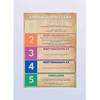Arsharenkay English Colorful Grammar Learning Vintage Educational Charts Educative Art Poster Prints Unframed (WRITING AN ESSAY poster, How to write an Essay, 5 paragraph, 16x12 inch / A3 / 42x29 cm)