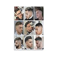 RCIDOS Men's Hair Guide Poster Hair Salon Poster Barber Posters (2) Canvas Painting Posters And Prints Wall Art Pictures for Living Room Bedroom Decor 12x18inch(30x45cm) Unframe-style
