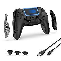 NexiGo Wireless Game Controller for PS4, PS4 Slim, PS4 Pro, Dual Vibration, Gyro Axis, Bluetooth, Built-in Speaker, 3.5mm Headset Jack, TouchPad Control, Share Button