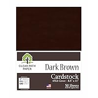 Dark Brown Cardstock - 8.5 x 11 inch - 65Lb Cover - 50 Sheets - Clear Path Paper