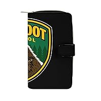 Bigfoot Patrol Funny RFID Blocking Wallet Slim Clutch Organizer Purse with Credit Card Slots for Men and Women