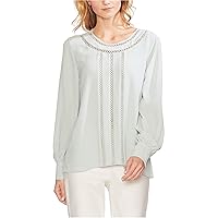 Vince Camuto Womens Inset Trim Pullover Blouse