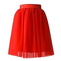 Women's high Waist Tutu Skirts Elastic mesh a-line Mini Skirts Teen Girls Fairy Tulle Layered Skirts Adult Prom Skirt