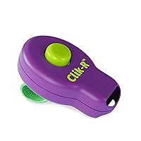 PetSafe Clik-R Dog Training Clicker - Positive Behavior Reinforcer for Pets - All Ages, Puppy and Adult Dogs - Use to Reward and Train - Training Guide Included - Purple