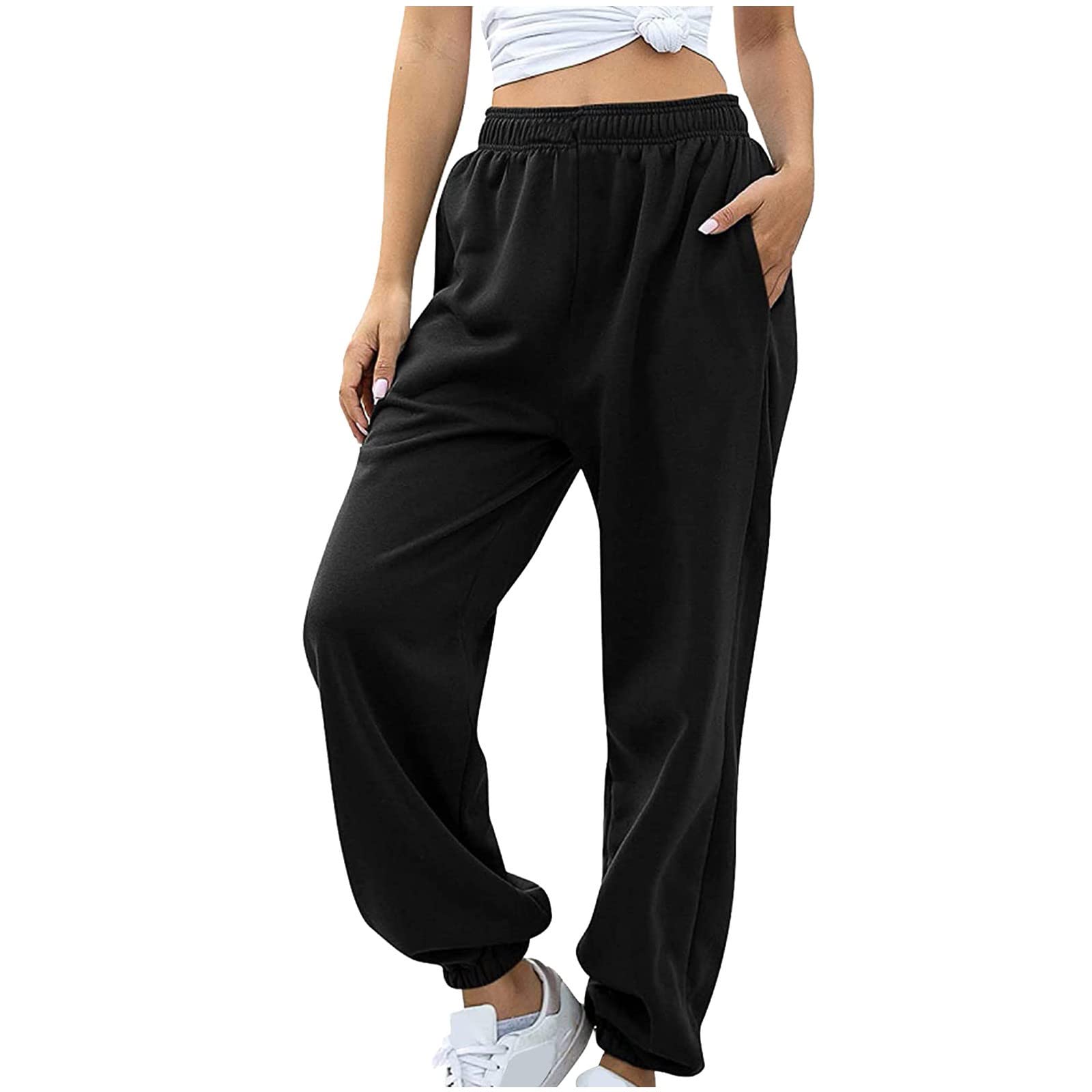 Women Sweatpants Drawstring Casual Stretch Joggers Pocket Loose Workout  Pants | eBay