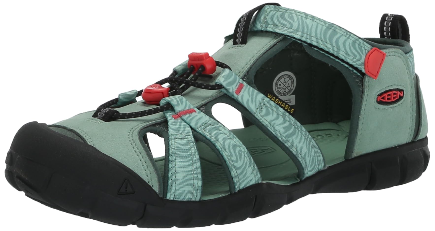KEEN Kids Seacamp 2 CNX Closed Toe Sandals, Granite Green/Cayenne, 6 US Unisex Toddler