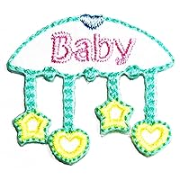 Kleenplus Mini Moon Stars Bell Toy Baby Cute Cartoon Patch Embroidered Iron On Badge Sew On Patch Clothes Embroidery Applique Sticker Fabric Sewing Decorative Repair