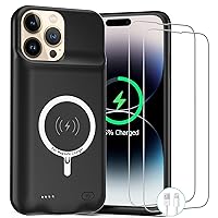Battery Case for iPhone 14 Pro,Newest 10000mAh Rechargeable Portable Charging Case with Wireless Charging Compatible for iPhone 14 Pro (6.1inch) with Carplay Extended Battery Pack Charger Case (Black)