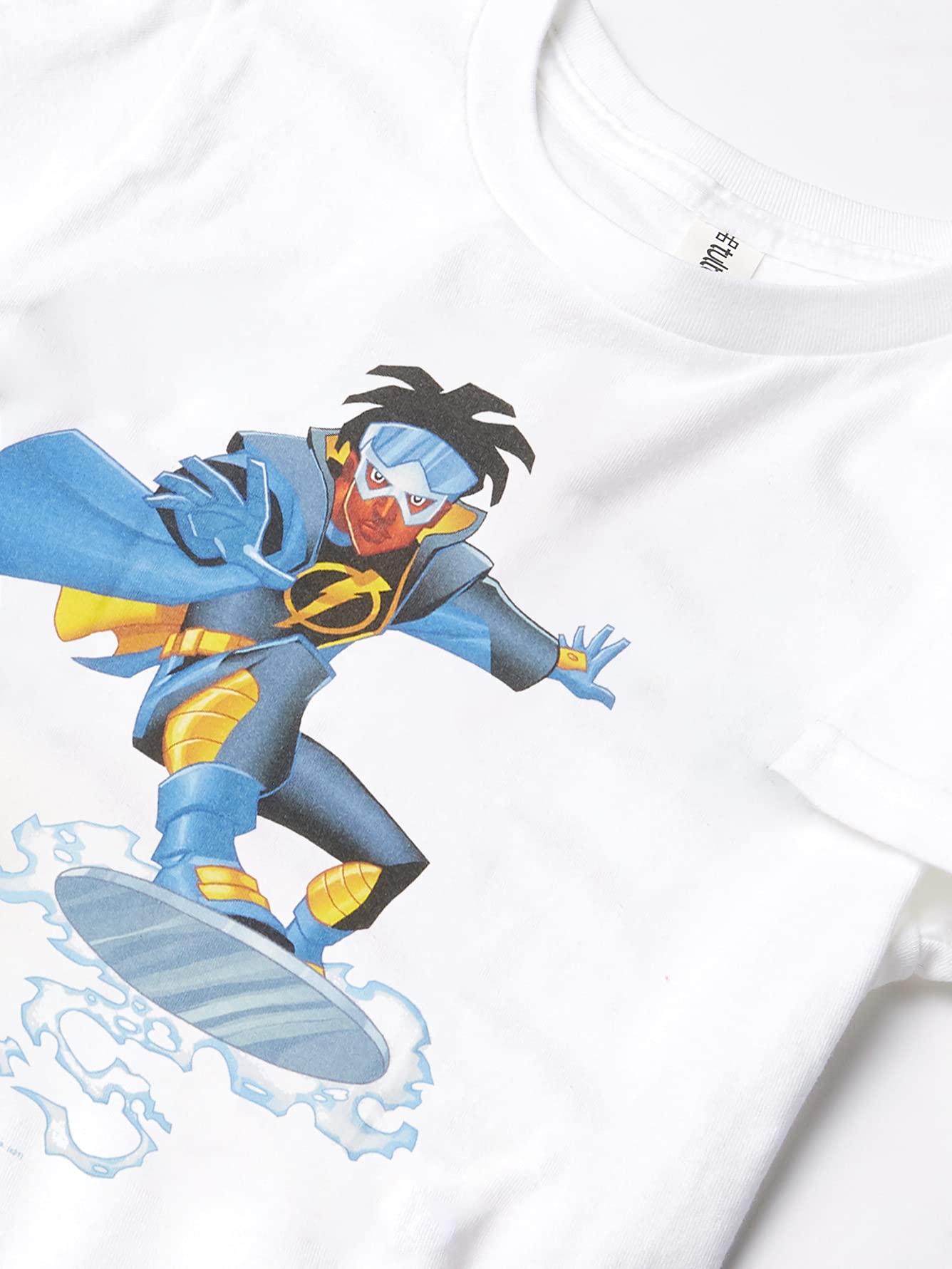 DC Comics Justice League Static Shock Surf Boy's Premium Solid Crew Tee