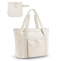 BAGSMART Women Foldable Tote Bag with Storage Bag Shoulder Bag Handbag for Travel, Work