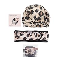 Kitsch Luxury Shower Cap (Leopard) and Spa Headband (Leopard) Bundle with Discount