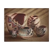 Native American Pottery Art Poster Canvas Print Canvas Wall Art Prints for Wall Decor Room Decor Bedroom Decor Gifts 12x16inch(30x40cm) Unframe-style