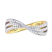 Certified 18K Gold Ring in Round Cut Natural Diamond (0.41 ct) with White/Yellow/Rose Gold Promise Ring for Women