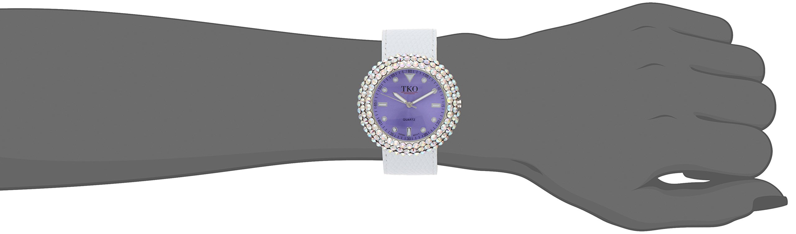 TKO Women's Crystal Slap Watch with Crystal Studded Case & Colorful Leather Wrist Strap