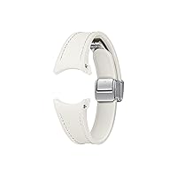 SAMSUNG Galaxy Watch 6, 5, 4 Series Hybrid Eco Leather Band, Slim, Magnetic D-Buckle Closure for Men, Women, Smartwatch Replacement Strap, One Click Attachment, Small/Medium, ET-SHR93SUEGUJ, Cream