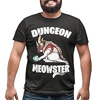 Dungeon Meowster Cat D20 Funny RPG Tabletop Gamer Shirt Black 6XL
