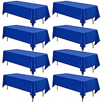 8 Pack Royal Blue Tablecloth for Rectangle Tables,60 x 102 Inch Polyester Tablecloth for 6 Ft Rectangle Tables,Stain and Wrinkle Resistant Washable Fabric Table Cover for Wedding/Buffet Party/Events