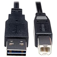 Tripp Lite Universal Reversible USB 2.0 Hi-Speed Cable (Reversible A to B M/M) 10-ft.(UR022-010)