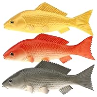 3 Pcs Artificial Red Black Gold Carp Collection Fake Hanging Fish for Home Party Kitchen Decoration - 9 inch