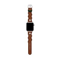 Ted Baker Tan Wavy Leather Strap Green Keeper for Apple Watch® (Model: BKS42F109B0)