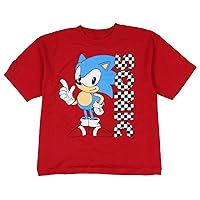 Seven Times Six Sonic The Hedgehog Boys' Sonic Character Checkered Flag Graphic T-Shirt