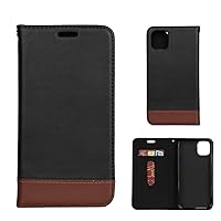 Mobile phone usage NEW For iPhone 11 Pro Genuine Leather Horizontal Flip Leather Case with Holder & Card Slots(Black) (Color : Black)