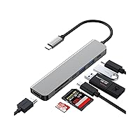 USB C Hub, 7 in 1 USB C Docking Station with 4K HDMI,100W PD, 3 5Gbps Data Ports(1 USB-C & 2 USB 3.0),TF/SD Card Reader, USB Hub for Laptop, MacBook Pro/Air/Mac/Dell/HP/ASUS/Acer/Steam Deck