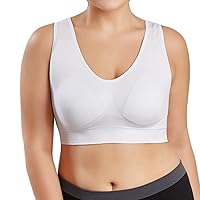 Sports Bra for Women, Full Coverage Padded Yoga Bras Fitness Workout Crop Top Compression Wirefree High Support Bra