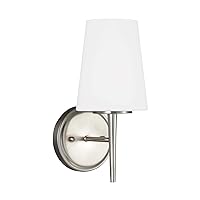 Sea Gull Lighting 4140401-962 Driscoll One Light Wall / Bath Sconce Vanity Style Lights, Brushed Nickel Finish