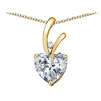 Choice of 10k Gold or Sterling Silver Heart Shape 8mm Endless Love Pendant Necklace