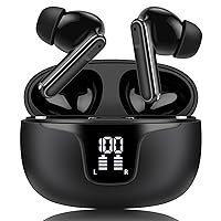 Wireless Earbuds Bluetooth in-Ear Headphone ANC Noise Cancelling Ear Buds with LED Display Power Charging Case, Built-in Microphone IPX5 Waterproof Cordless Earphones for iPhone Android Workout
