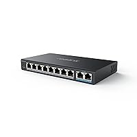 Reolink PoE Switch with 8 PoE Ports, 2 Gigabit Uplink Ports, 120W for All PoE Ports, Ideal for Reolink RLN36 NVR and Reolink PoE IP Cameras, IEEE802.3af/at, Metal Casing, Desktop/Wall Mount, RLA-PS1