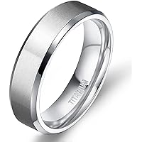 6mm Titanium Ring Wedding Bands for Men and Women Personalized Titanium Ring Anniversary Ring Comfort Fit Sizes 5-15 TRB181