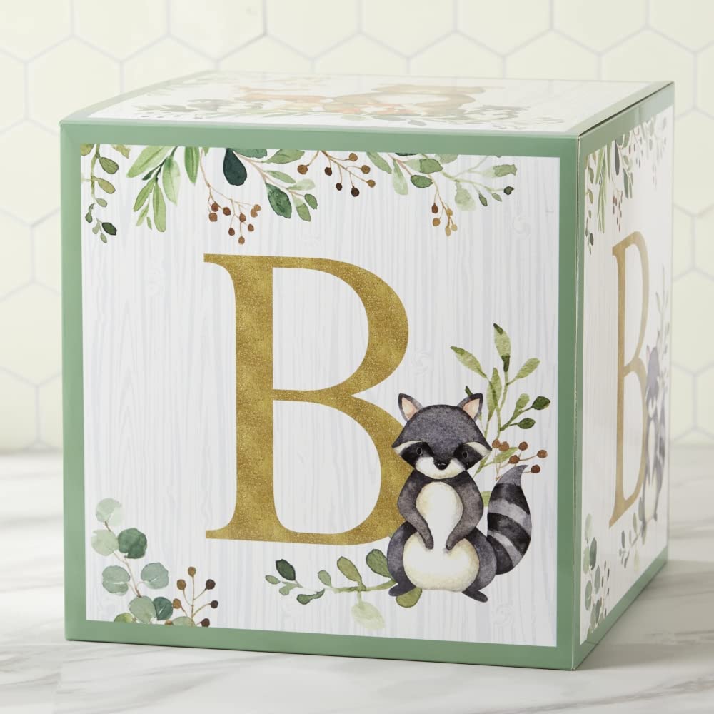 Kate Aspen (Set of 4) Woodland, 4 Count (Pack of 1), Baby Boxes with Letters For Baby Shower Decoration